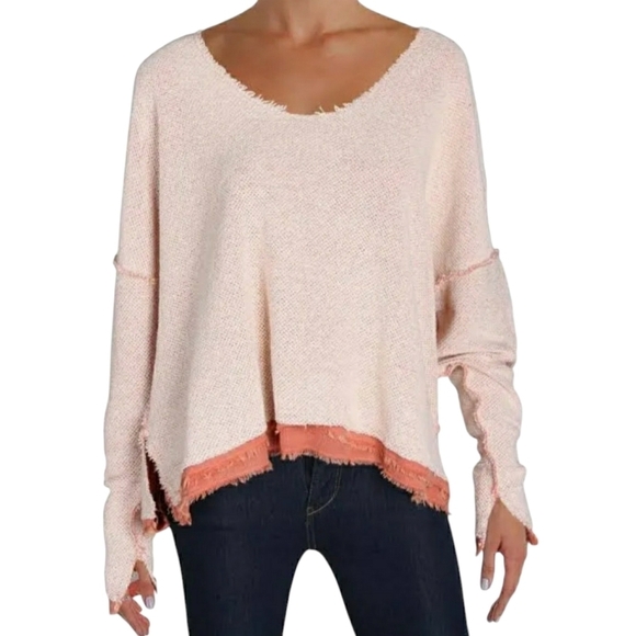 Free People Dolman Pullover Top in Dusty‎ Papaya Peach Women's XS Oversized - Picture 1 of 8